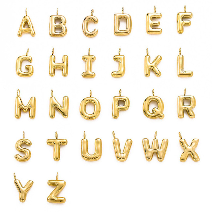 Hot-Selling Fashion Stainless Steel Chubby Bubble Letter Necklace New Playful Design Letter Accessories