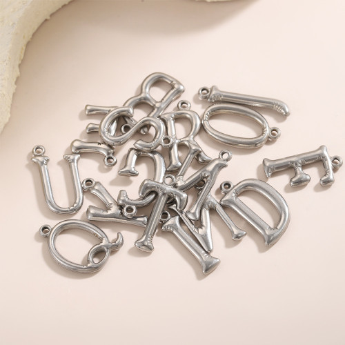 European and American Cross-Border Hot-Selling Fashion Simple Stainless Steel English Letter Necklace Pendant DIY Jewelry Accessories Wholesale
