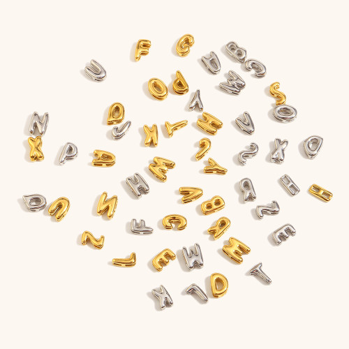 European and American Cross-Border Hot Sale Hollow Small Letter Pendant Stainless Steel 18K Gold Plated Elegant Personality Mini Accessories Wholesale