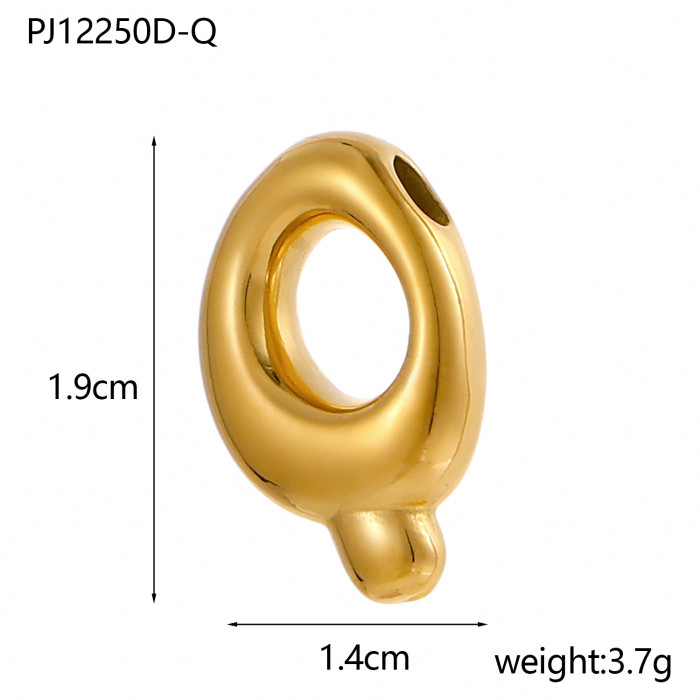 Cross-Border Golden Glossy Balloon Bubble Chubby Q Version Cute DIY 26 English Alphabet Pendant Necklace Accessories