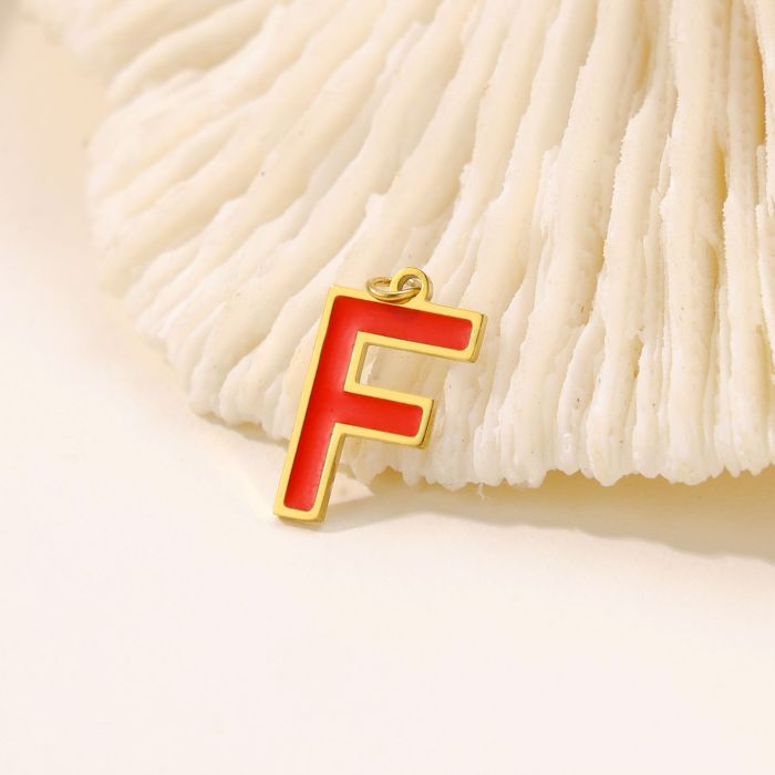European and American Hot-Selling New DIY Accessories Oil-Drip Colorful English A-Z Letter Plate Titanium Steel Pendant