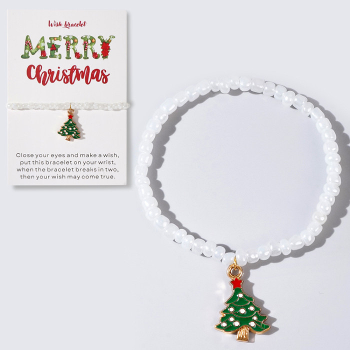 Christmas Limited Edition White Reindeer Head Bracelet Festive Atmosphere Accessory Niche Design Versatile Jewelry