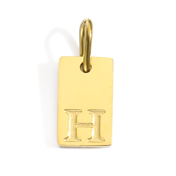 Cross-Border Fangpai 26 English Alphabet Pendant Accessories Titanium Steel Stainless Steel Vacuum Plated 14K 18K Gold DIY Jewelry