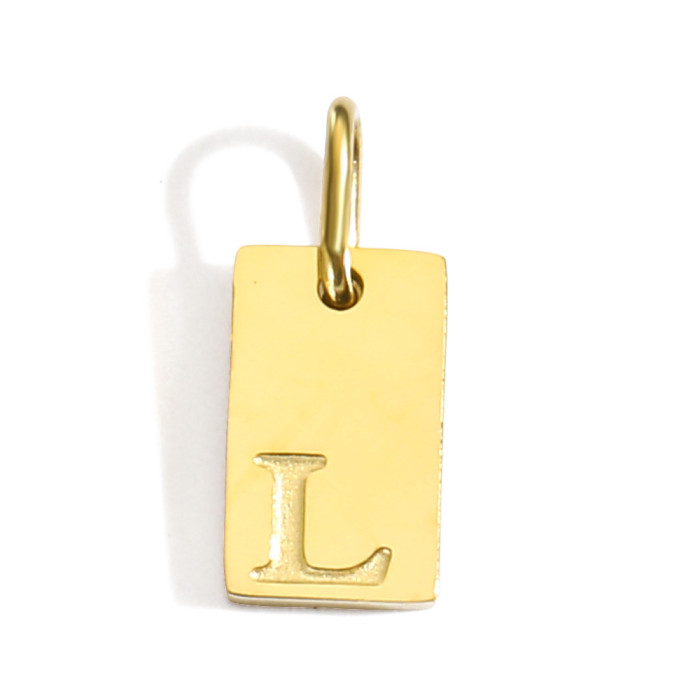 Cross-Border Fangpai 26 English Alphabet Pendant Accessories Titanium Steel Stainless Steel Vacuum Plated 14K 18K Gold DIY Jewelry