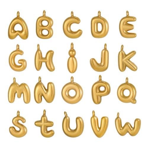 European and American Hot-Selling Stainless Steel Bubble Letter Pendant Necklace Elegant Popular Necklace DIY Accessories Wholesale