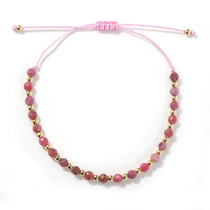 Natural Stone Beaded Bracelet Gold Beads Mixed Fashion Niche Hot-Selling Bracelet for Men and Women Couple Gift Bracelet