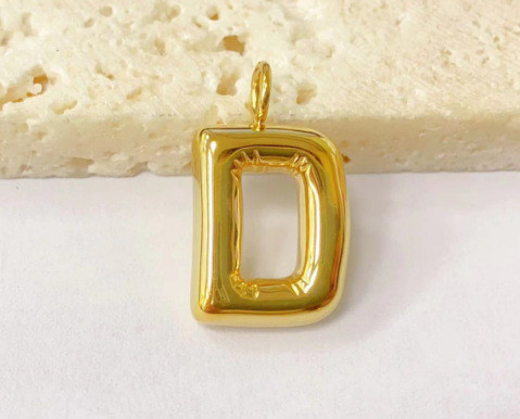 Hot-Selling Fashion Stainless Steel Chubby Bubble Letter Necklace New Playful Design Letter Accessories