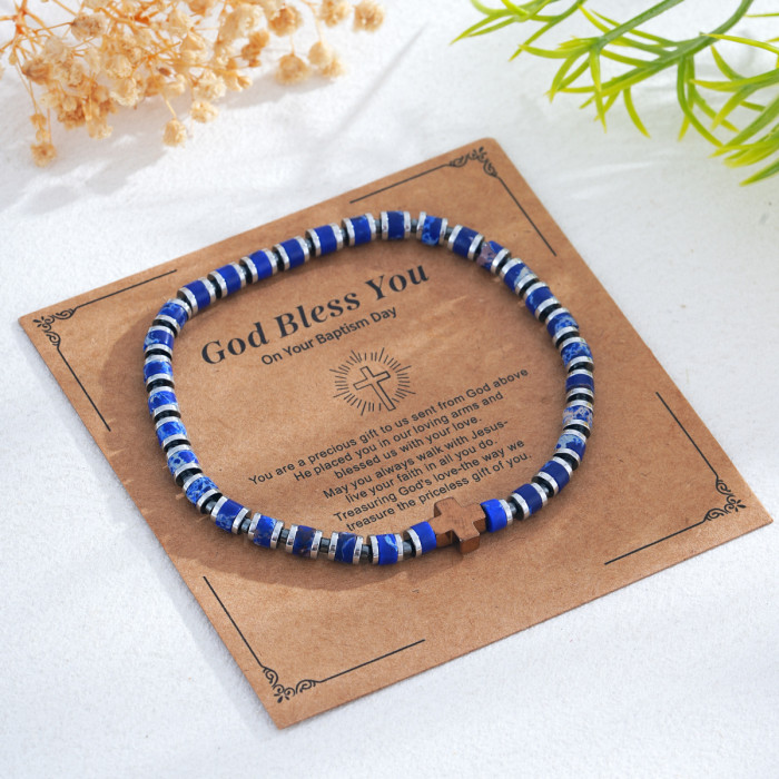 1688 Hot Sale Multicolor Beaded Cross Bracelet Trendy Jewelry Wholesale Best-Selling Item Preferred for Stocking