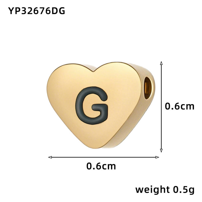 Hot Selling Small Exquisite Simple 14K Oil Drop Heart English Letter Titanium Steel Pendant Accessories Daily Matchin...