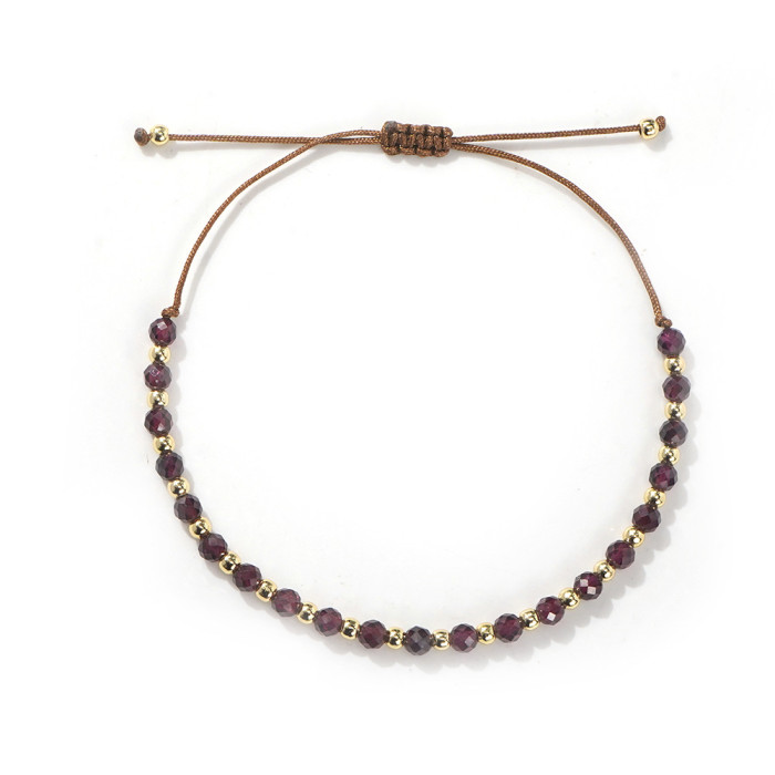 Natural Stone Beaded Bracelet Gold Beads Mixed Fashion Niche Hot-Selling Bracelet for Men and Women Couple Gift Bracelet