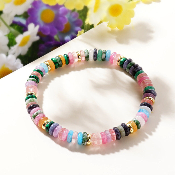 Cross-Border Hot-Selling Niche High-End Semi-Precious Stone Bracelet Original Design Colorful Abacus Beads Beaded Bracelet
