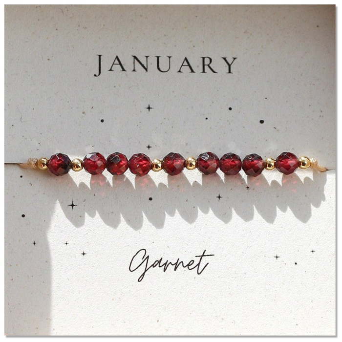 Customized Birthstone Bracelet with Copper Beads, Handmade Beaded Jewelry for Daughter or Boyfriend