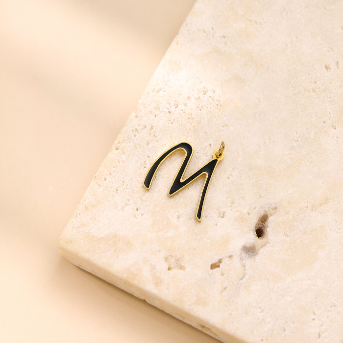 Cross-Border New Oil Drop Creative DIY 26 Letters Stainless Steel Accessories Necklace Bracelet Earrings Factory Direct Sale