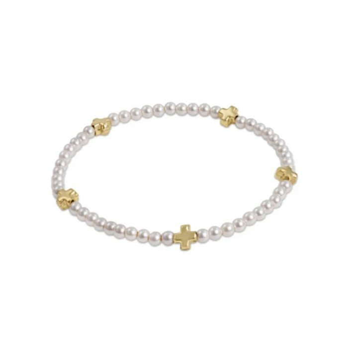 Cross-Border INS Style Light Luxury Cross Imitation Pearl Bracelet for Women Summer Niche Design Sweet Cool High-End Feel Jewelry