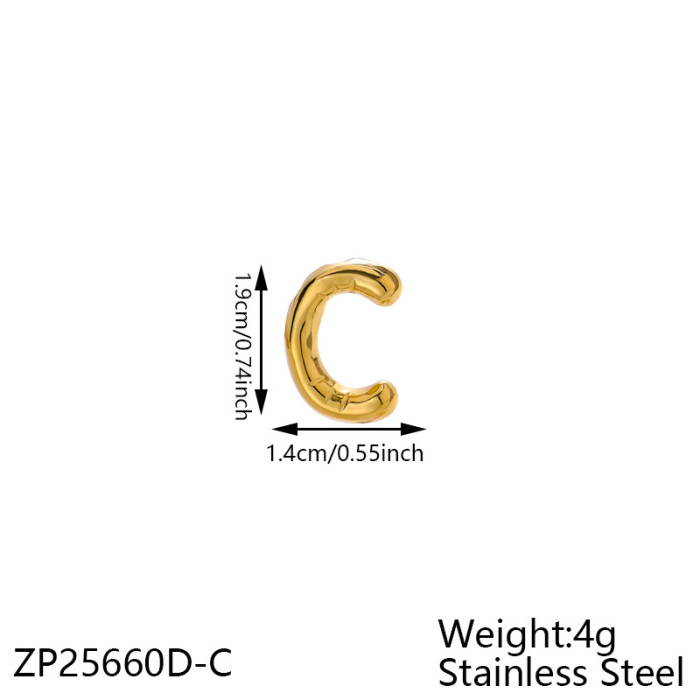 New Stainless Steel Chubby Bubble Letters DIY 26 Letter Accessories Pendant Jewelry Wholesale, Necklaces