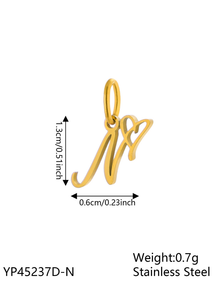 European and American Cross-Border Hot-Selling Small and Exquisite 26 Letters DIY Necklace Pendant Accessories Jewelry Accessories Wholesale