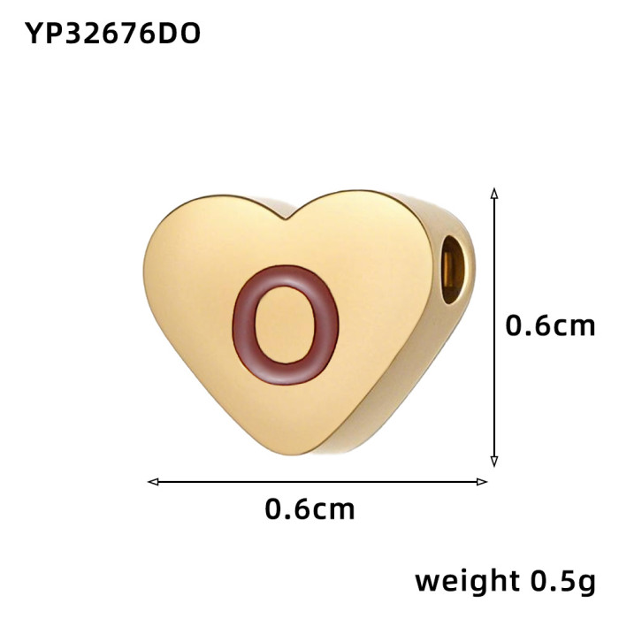 Hot Selling Small Exquisite Simple 14K Oil Drop Heart English Letter Titanium Steel Pendant Accessories Daily Matchin...