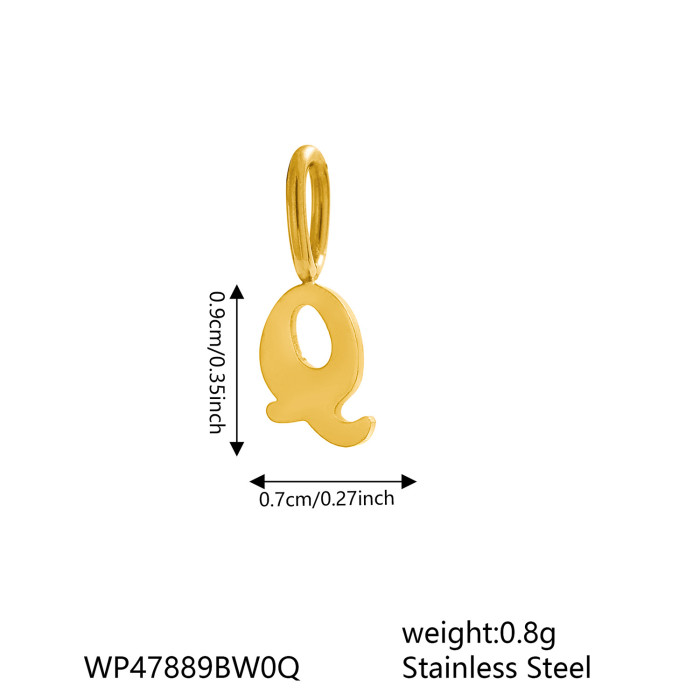 Cross-Border European and American Stainless Steel Fashion 26 English Small Exquisite Letters Any Matching Jewelry Accessories Wholesale