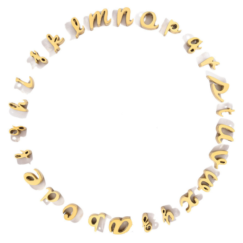 Amazon Cross-Border Hot-Selling Simple 26 Letter Pendant Necklace Earring Charms DIY Accessories Wholesale