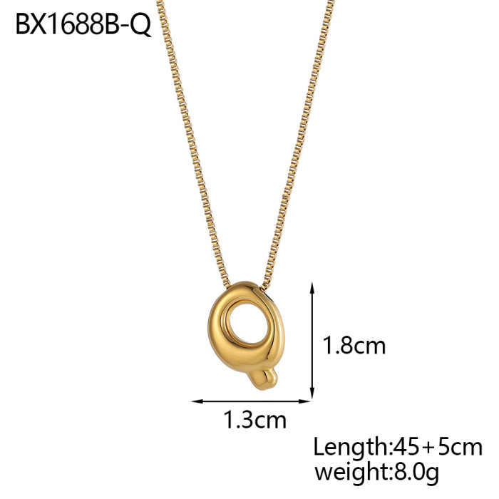 Amazon Hot-Selling Fashion Simple Niche Glossy Balloon Bubble 26 English Letters Elegant Versatile Necklace