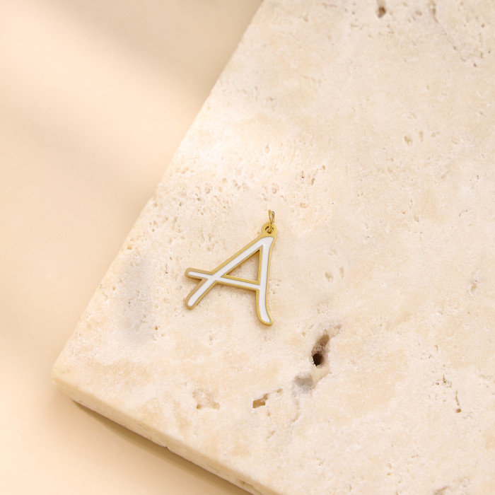 Cross-Border New Oil Drop Creative DIY 26 Letters Stainless Steel Accessories Necklace Bracelet Earrings Factory Direct Sale