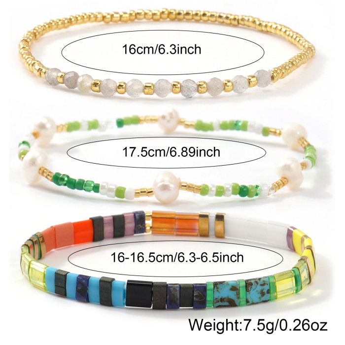Summer Rainbow ~ Dopamine Colorful Beaded Bracelet Ins Niche Design High-end Personality Best Friend Jewelry
