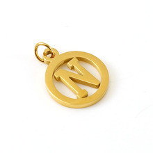 Cross-Border Gold Glossy Hollow Letter Cute DIY 26 English Alphabet Pendant Necklace Accessories