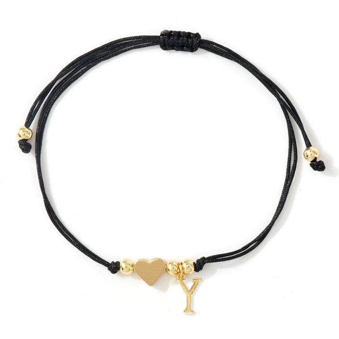 Hot Selling Light Luxury Style! Black Rope Handmade Braided Copper Bead Bracelet, Inlaid with Horizontal Hole Copper...