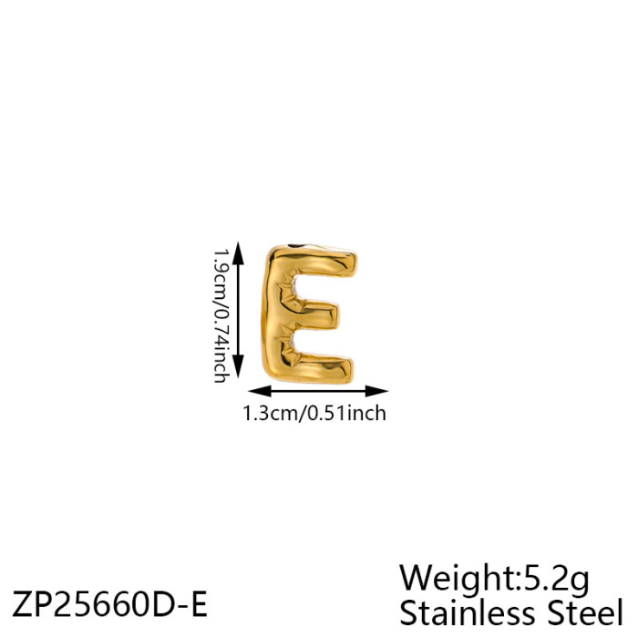 New Stainless Steel Chubby Bubble Letters DIY 26 Letter Accessories Pendant Jewelry Wholesale, Necklaces