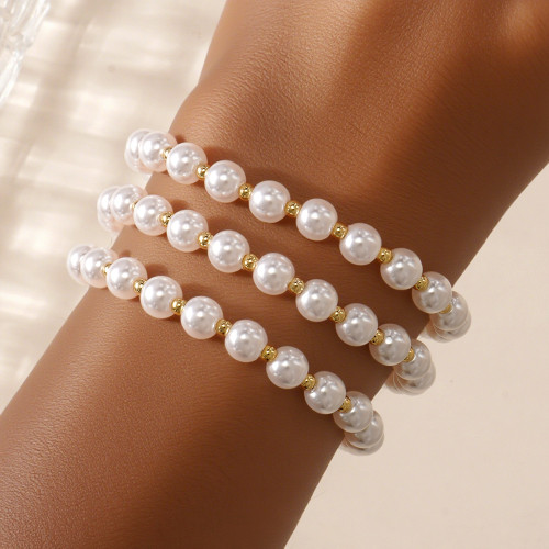 Factory Direct Simple Elegant Imitation Pearl Bracelet Niche Design Ins Style High-end Bracelet for Women Layered Wear