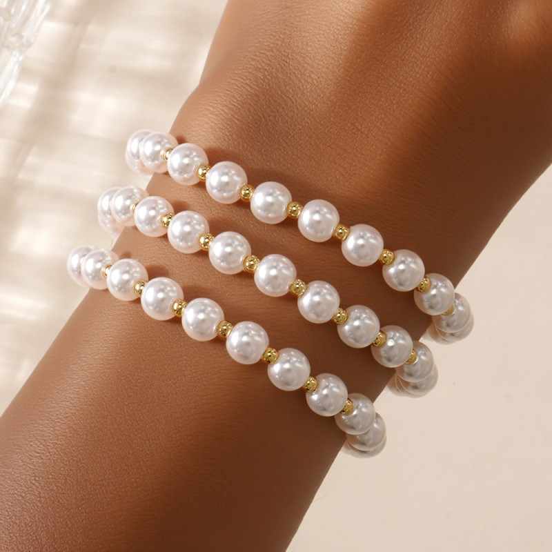 Factory Direct Simple Elegant Imitation Pearl Bracelet Niche Design Ins Style High-end Bracelet for Women Layered Wear