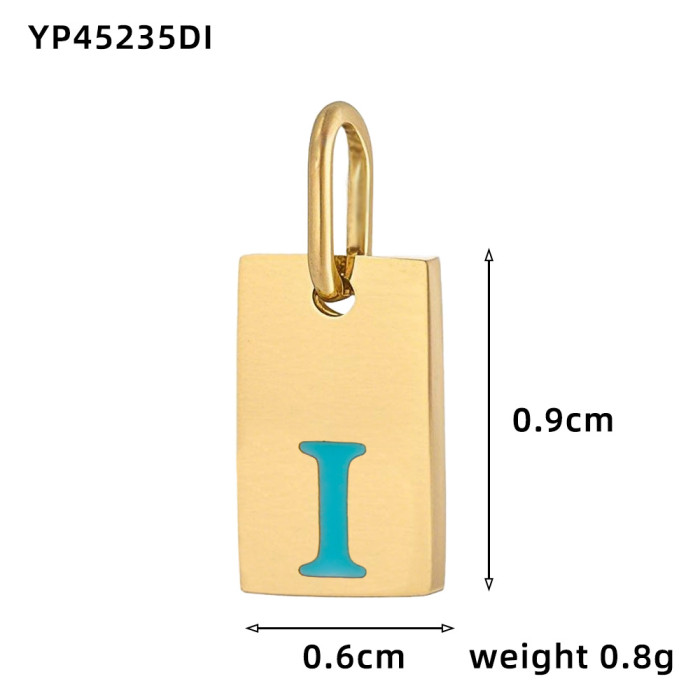 Hot Selling 26 Oil Drop English Letter Pendants Stainless Steel Gold Plated Charms DIY Jewelry Accessories Wholesale,...