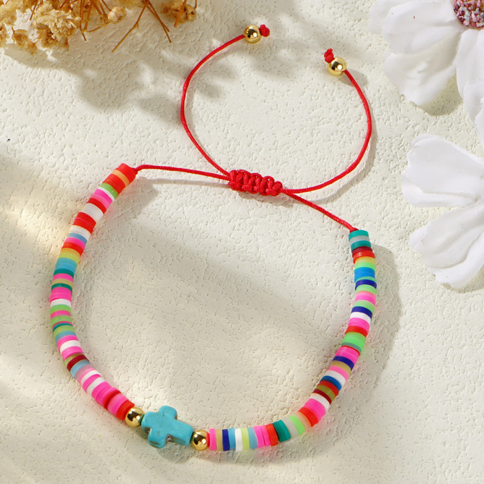 New Soft Clay Bracelet Bohemian Style Women's Jewelry European and American Cross-border Accessories Cross Friendship Bracelet Wholesale