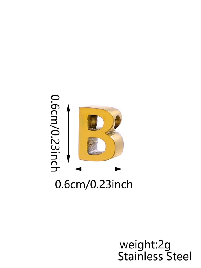 Hot Selling 26 English Letters Vacuum Electroplated Stainless Steel Mirror Polished Gold Letter Pendant Accessories,...
