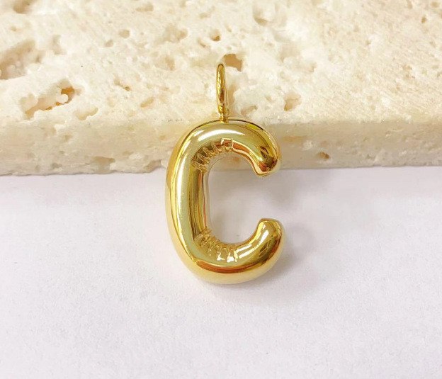 Hot-Selling Fashion Stainless Steel Chubby Bubble Letter Necklace New Playful Design Letter Accessories