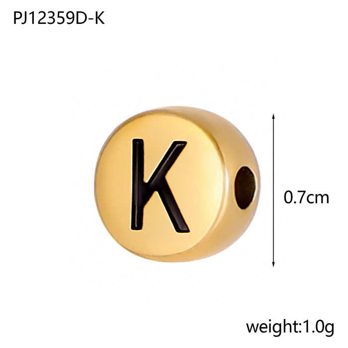 Hot Selling Alphabet Beads English Alphabet Beads Double-Sided Alphabet Round DIY Bracelet Beading Accessories Wholesale
