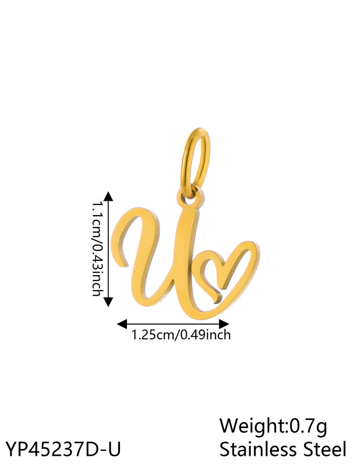 European and American Cross-Border Hot-Selling Small and Exquisite 26 Letters DIY Necklace Pendant Accessories Jewelry Accessories Wholesale
