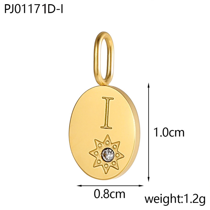 Amazon Hot-Selling Stone-Studded Heart 26 Letter Pendant Necklace Earrings Pendant DIY Accessories Wholesale