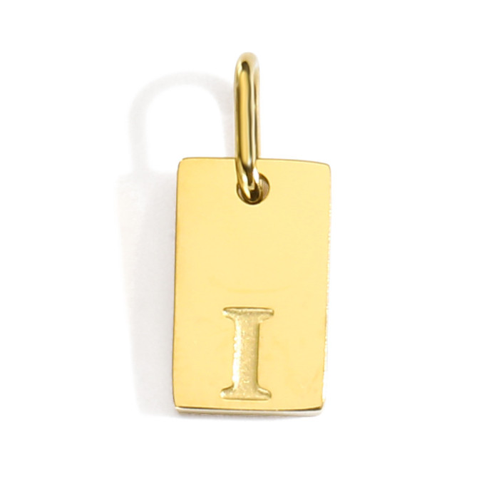 Cross-Border Fangpai 26 English Alphabet Pendant Accessories Titanium Steel Stainless Steel Vacuum Plated 14K 18K Gold DIY Jewelry