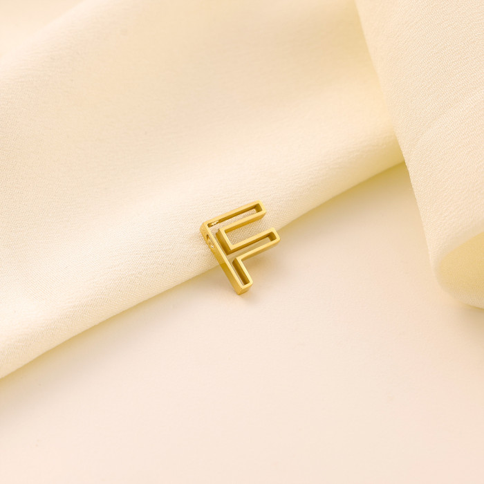26 Letter Hollow Stainless Steel Initial Pendant Light Luxury High-End DIY Accessories Jewelry Wholesale, Necklaces