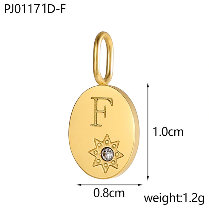 Amazon Hot-Selling Stone-Studded Heart 26 Letter Pendant Necklace Earrings Pendant DIY Accessories Wholesale