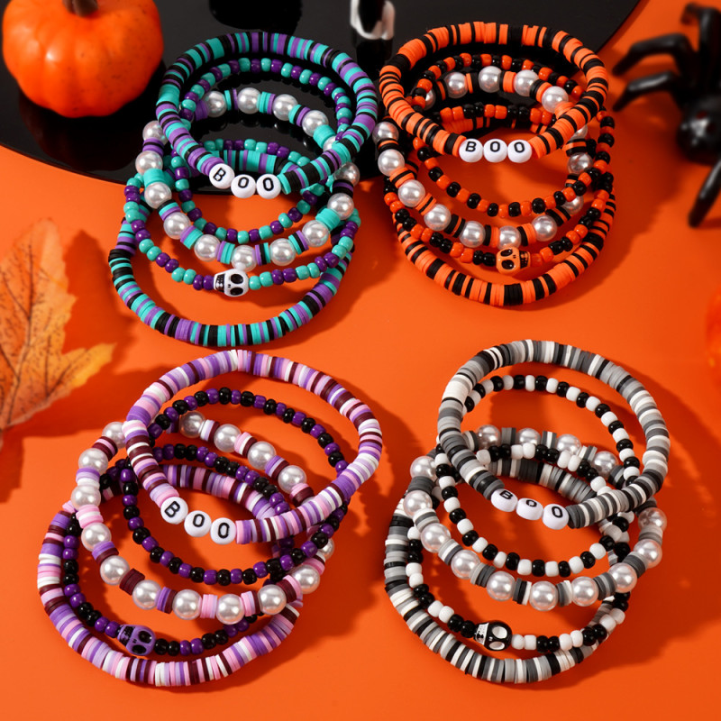 Hot Selling Ins Graduation Season BOO Letter Beaded Bracelet Personalized Color Matching Cross-Border Hot Selling Manufacturer Wholesale