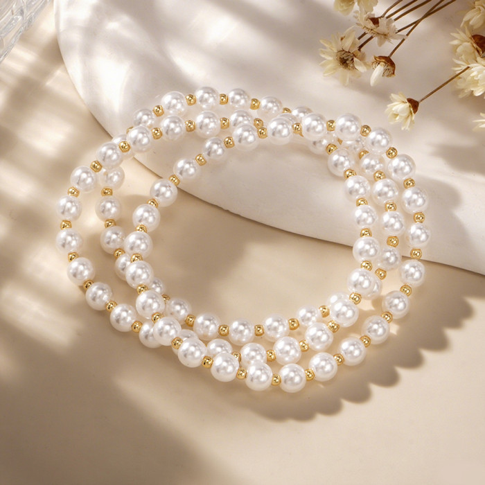 Factory Direct Simple Elegant Imitation Pearl Bracelet Niche Design Ins Style High-end Bracelet for Women Layered Wear