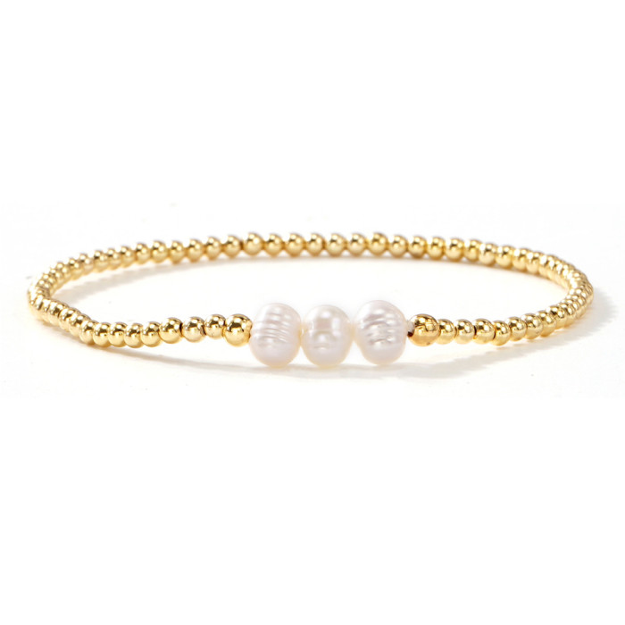 European and American Niche Design Multi-layer Stacking Jewelry Wholesale Gold Peach Heart Black Gallstone Pearl Bracelet for Women Summer New Style