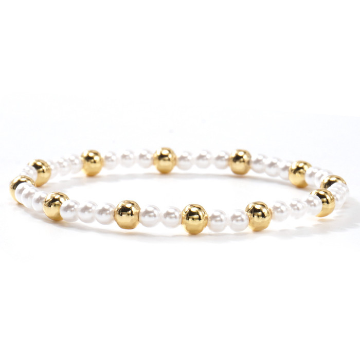 Cross-Border INS Style Light Luxury Cross Imitation Pearl Bracelet for Women Summer Niche Design Sweet Cool High-End Feel Jewelry