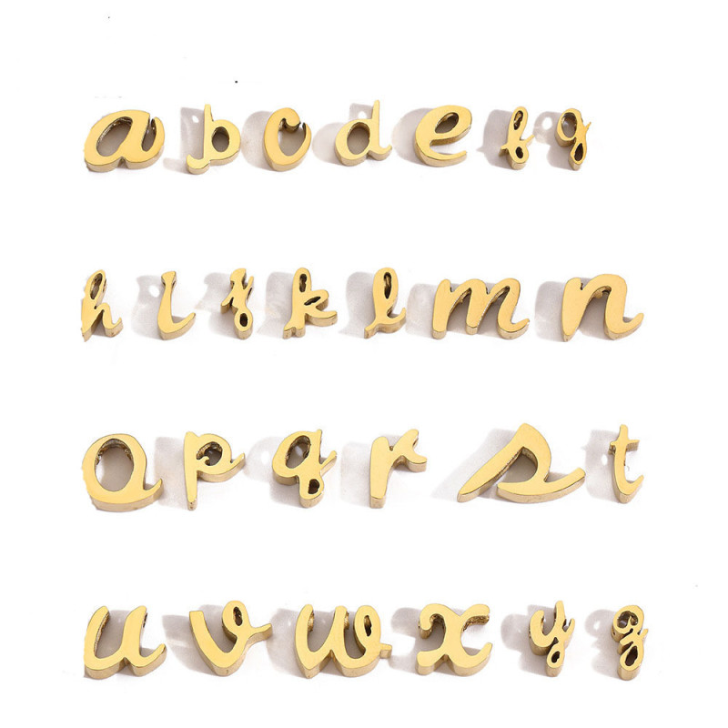 Amazon Cross-Border Hot-Selling Simple 26 Letter Pendant Necklace Earring Charms DIY Accessories Wholesale