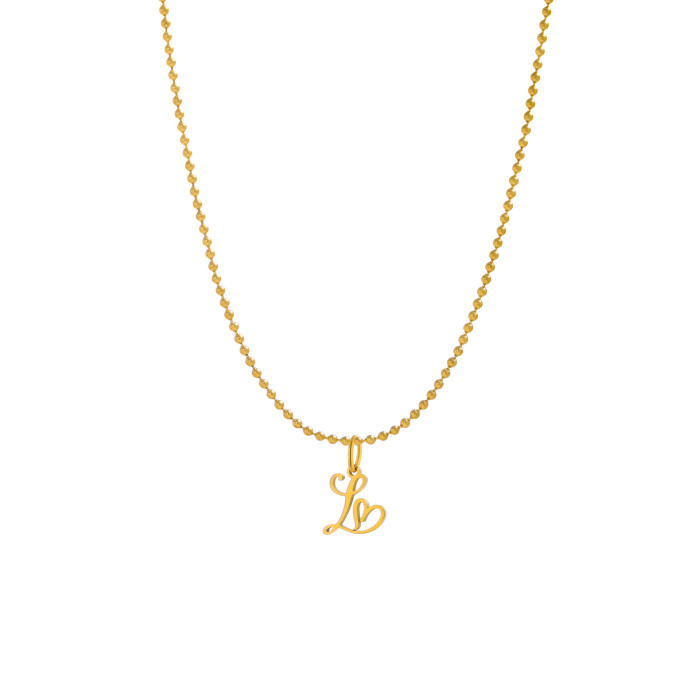 Hot-Selling 26 Letters Hot-Selling Art Versatile Titanium Steel DIY Necklace Pendant Accessories Jewelry Wholesale