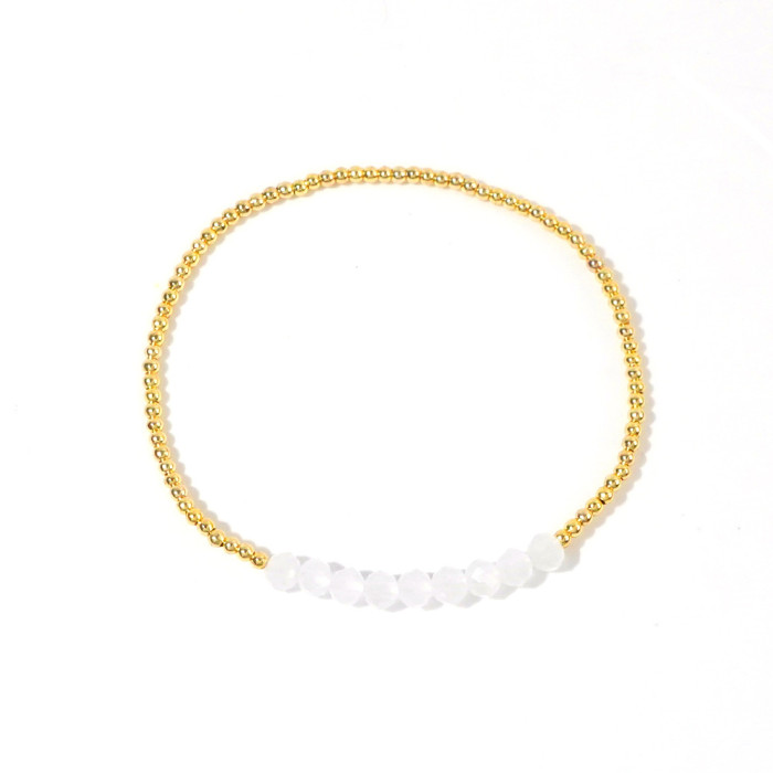 INS Style Multi-layer Stacking Bracelet Gold Beaded Cross White Beaded Bracelet Set for Women Accessories