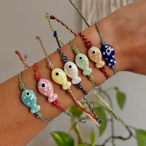 Cross-Border European and American Fashion Niche Soft Clay Small Fish Hand Jewelry Youth Hot Girl Ocean Vacation Style Summer Choice