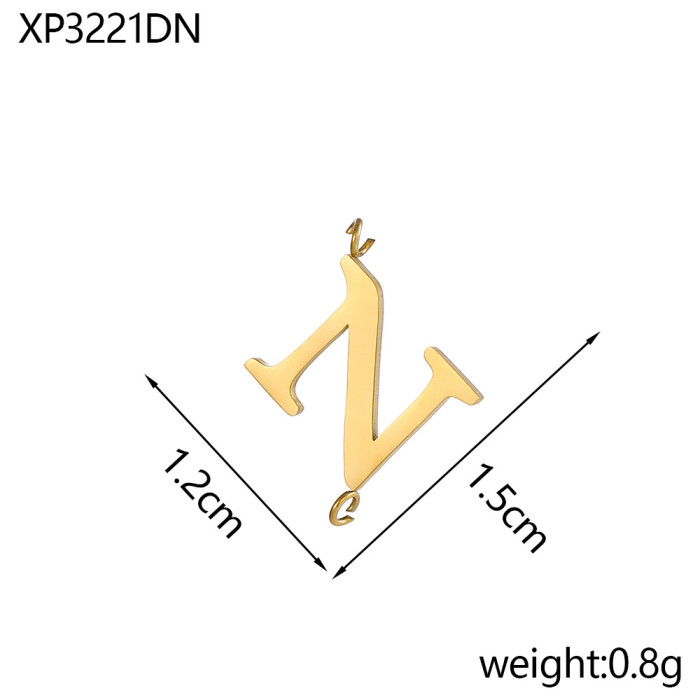 Amazon Hot-Selling Trendy Fashion Light Luxury Stainless Steel 26 Letter Pendant DIY Daily Matching Accessories Whole...